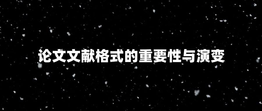 论文文献格式的重要性与演变