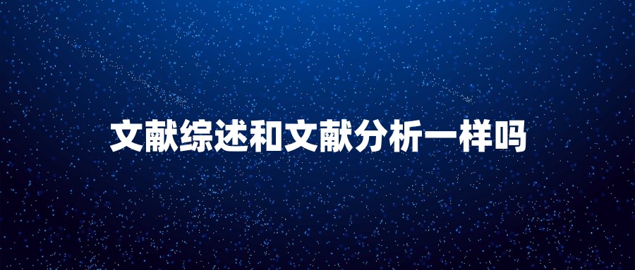文献综述和文献分析一样吗