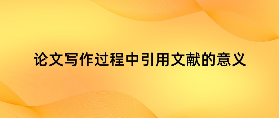 论文写作过程中引用文献的意义